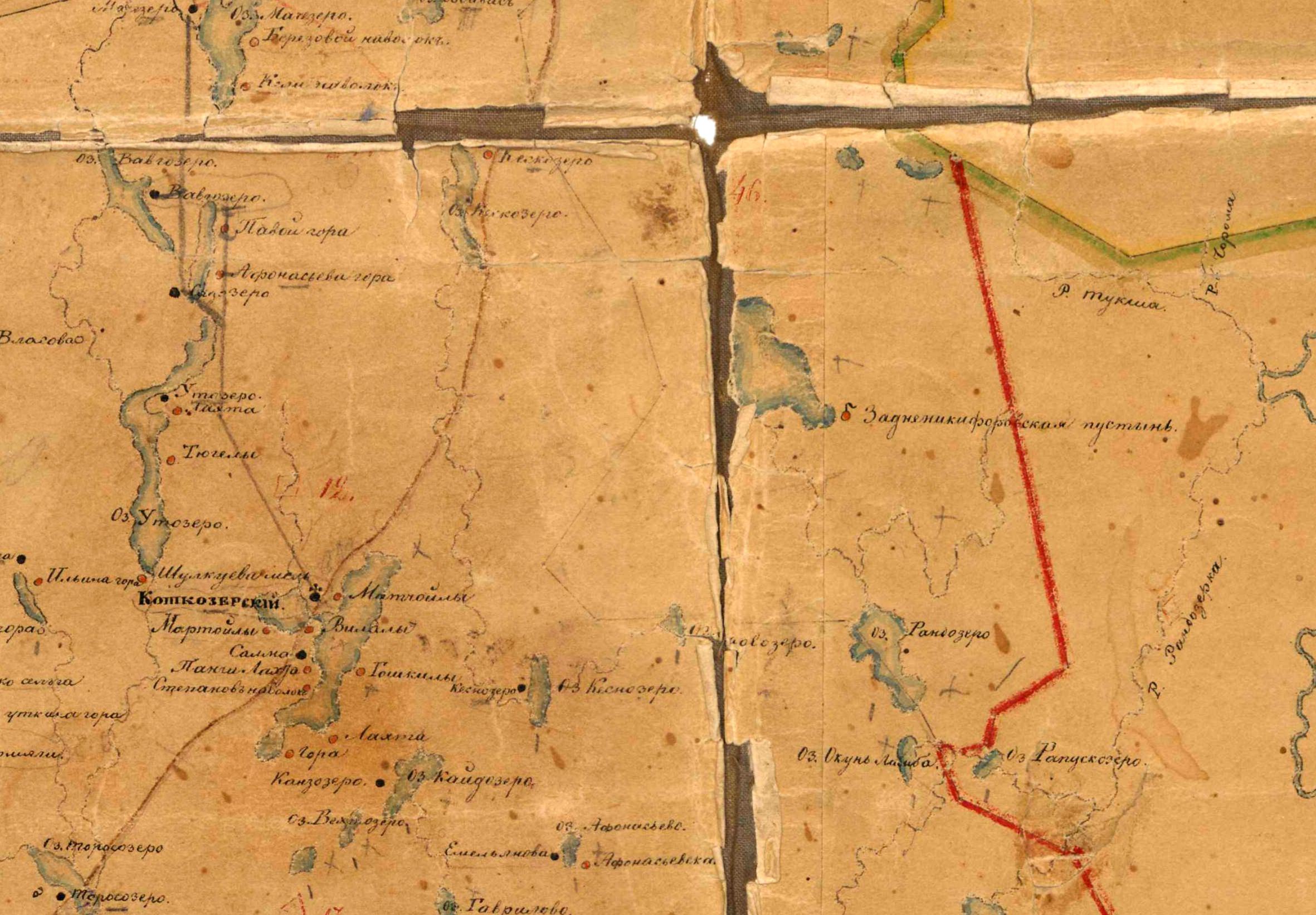 Олонецкая губерния карта 17 19 век