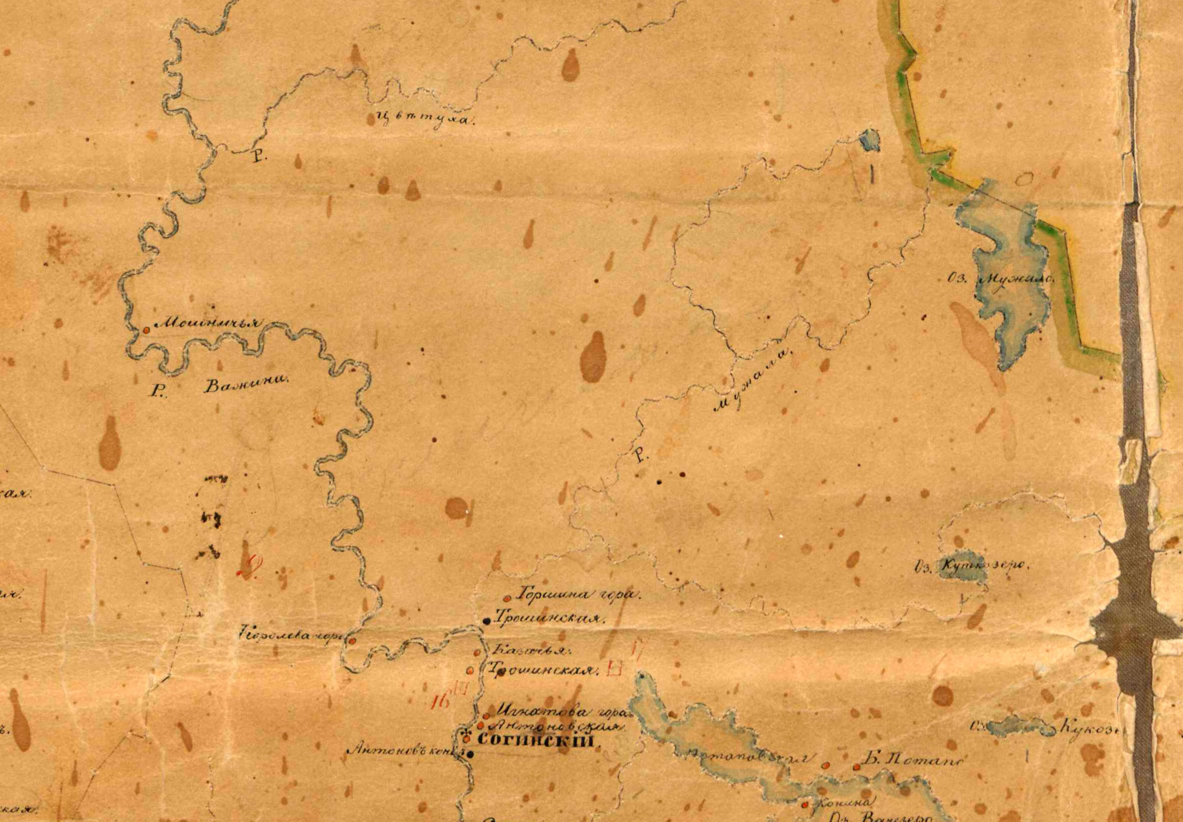 Олонецкая губерния карта 17 19 век
