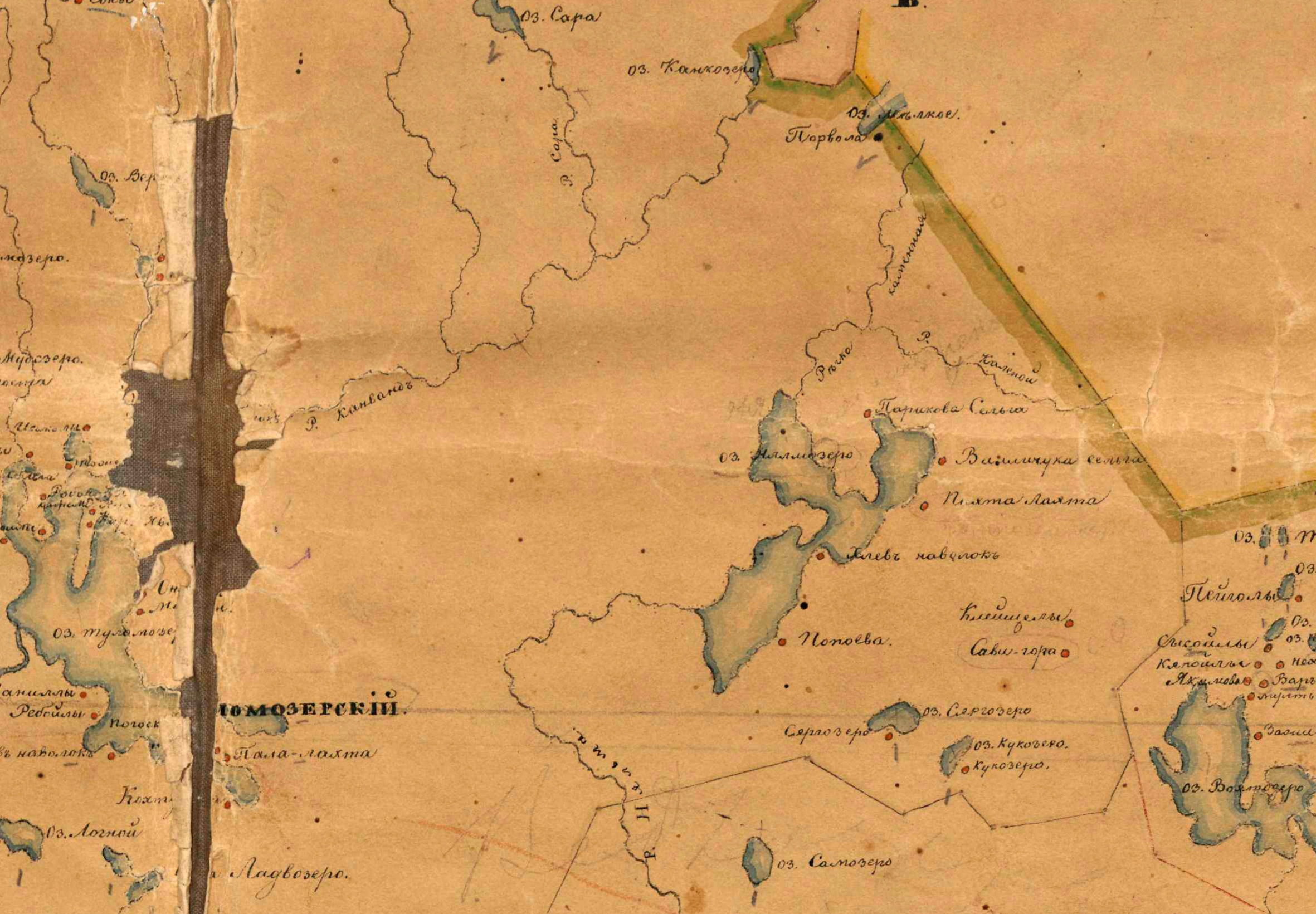 Олонецкая губерния карта 17 19 век