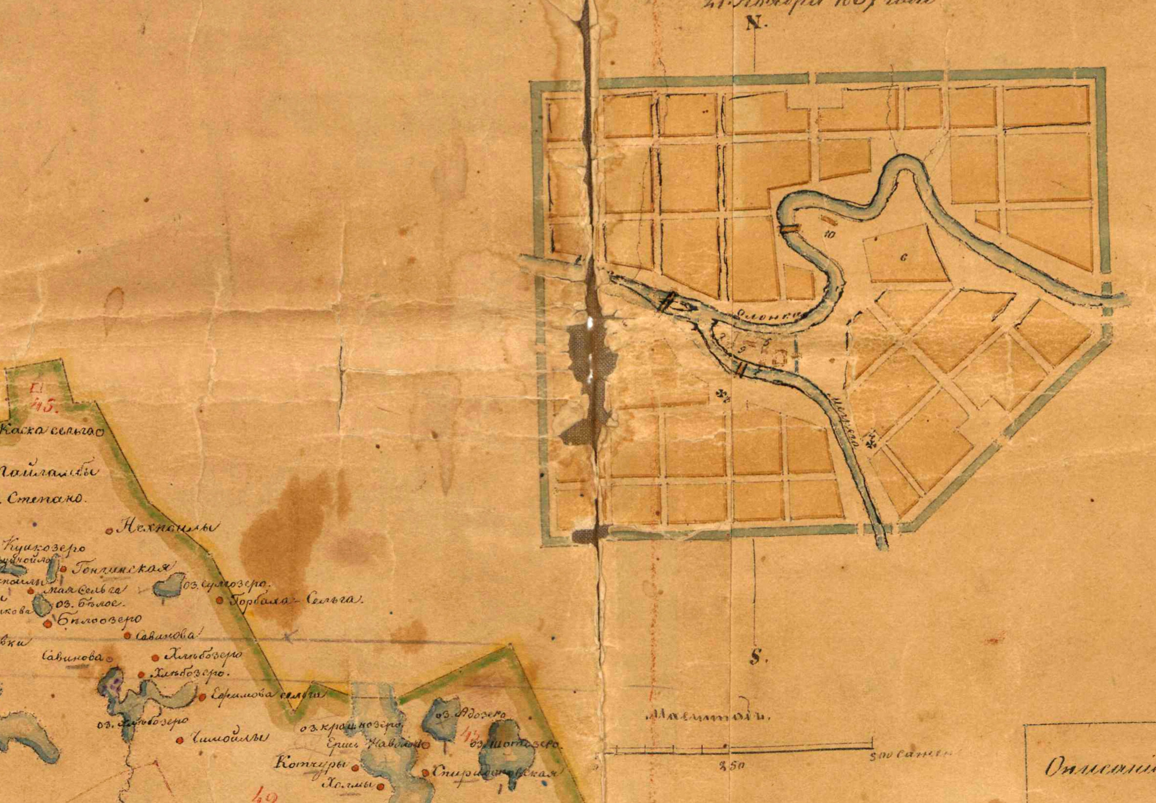 Олонецкая губерния карта 17 19 век